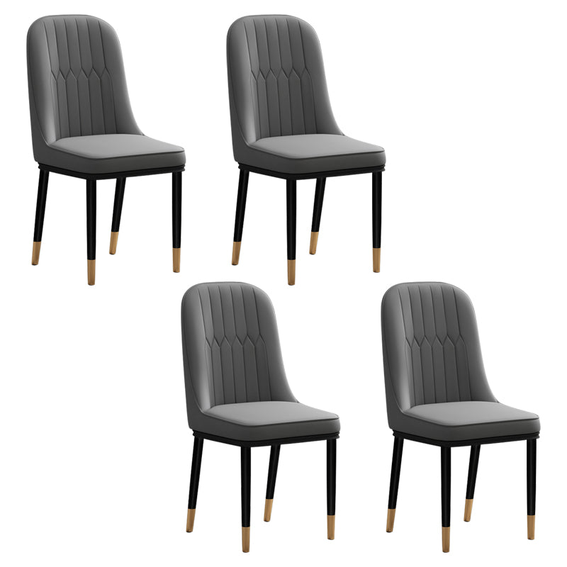 Ensemble de chaises en métal de style scandinave, chaises latérales de cuisine à dossier solide