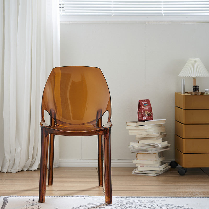 Silla de plástico de estilo escandinavo, respaldo sólido de cocina, sillas laterales de comedor