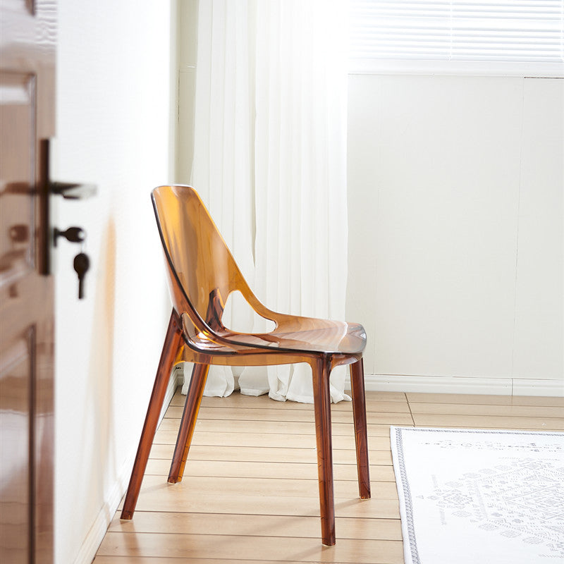 Silla de plástico de estilo escandinavo, respaldo sólido de cocina, sillas laterales de comedor