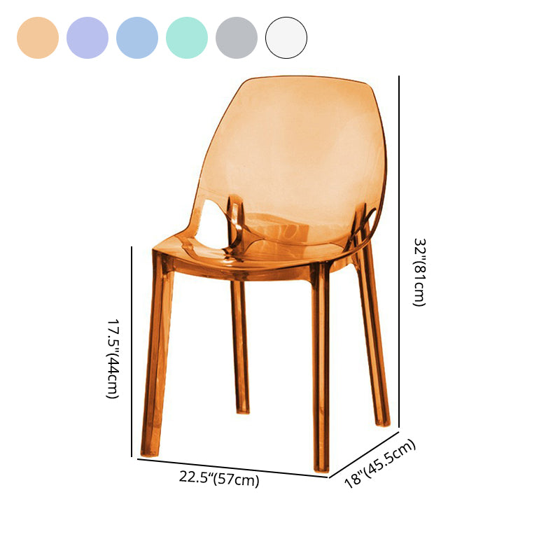 Silla de plástico de estilo escandinavo, respaldo sólido de cocina, sillas laterales de comedor