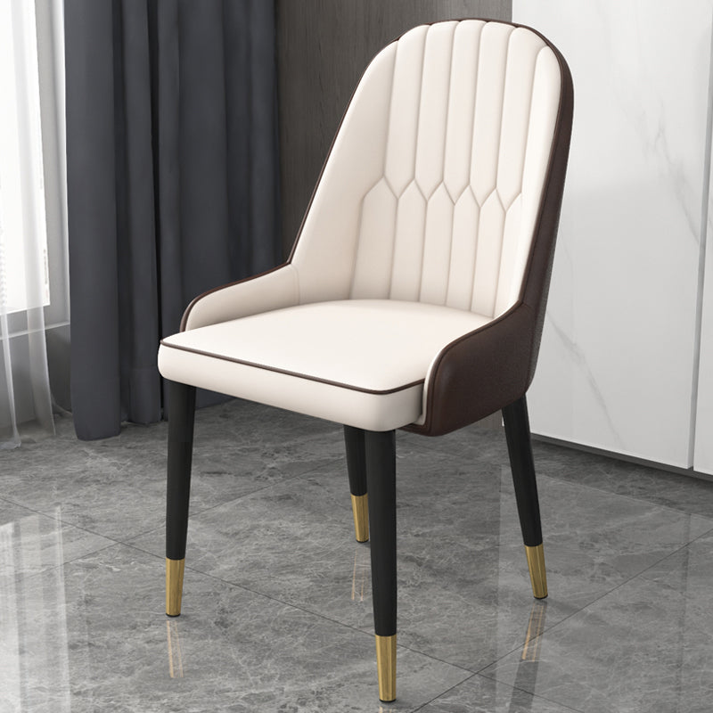 Accueil Fauteuil scandinave Chaise de salle à manger rembourrée en métal avec dossier Parsons
