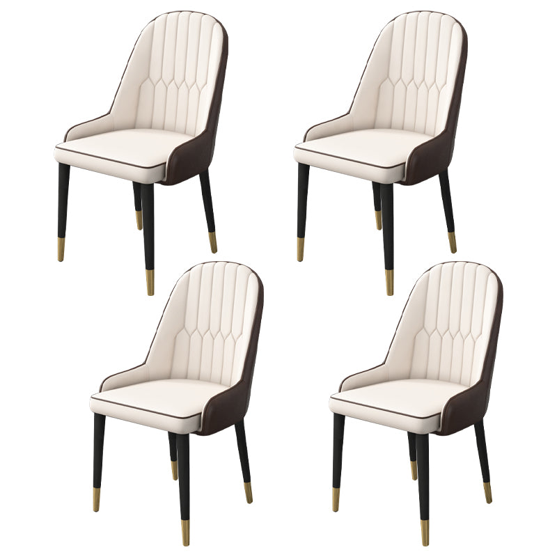 Inicio Sillón escandinavo Silla de comedor tapizada con respaldo Parsons de metal