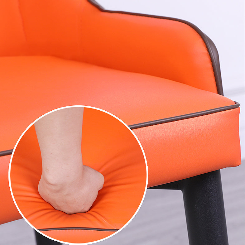 Inicio Sillón escandinavo Silla de comedor tapizada con respaldo Parsons de metal