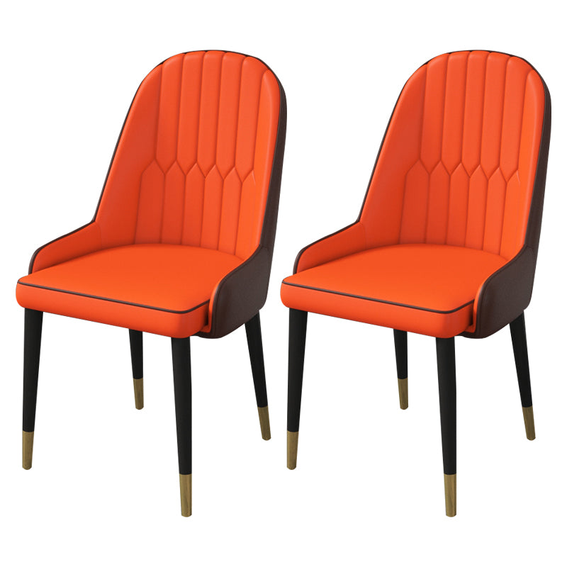 Inicio Sillón escandinavo Silla de comedor tapizada con respaldo Parsons de metal
