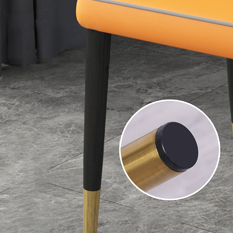 Inicio Sillón escandinavo Silla de comedor tapizada con respaldo Parsons de metal