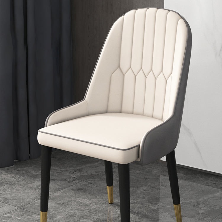 Inicio Sillón escandinavo Silla de comedor tapizada con respaldo Parsons de metal