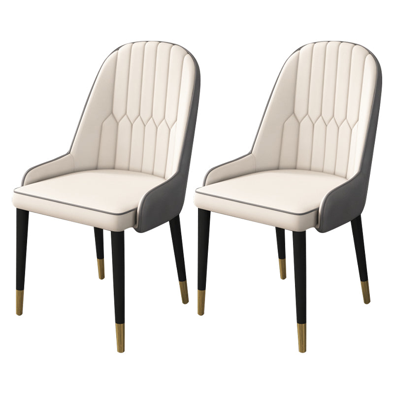 Inicio Sillón escandinavo Silla de comedor tapizada con respaldo Parsons de metal