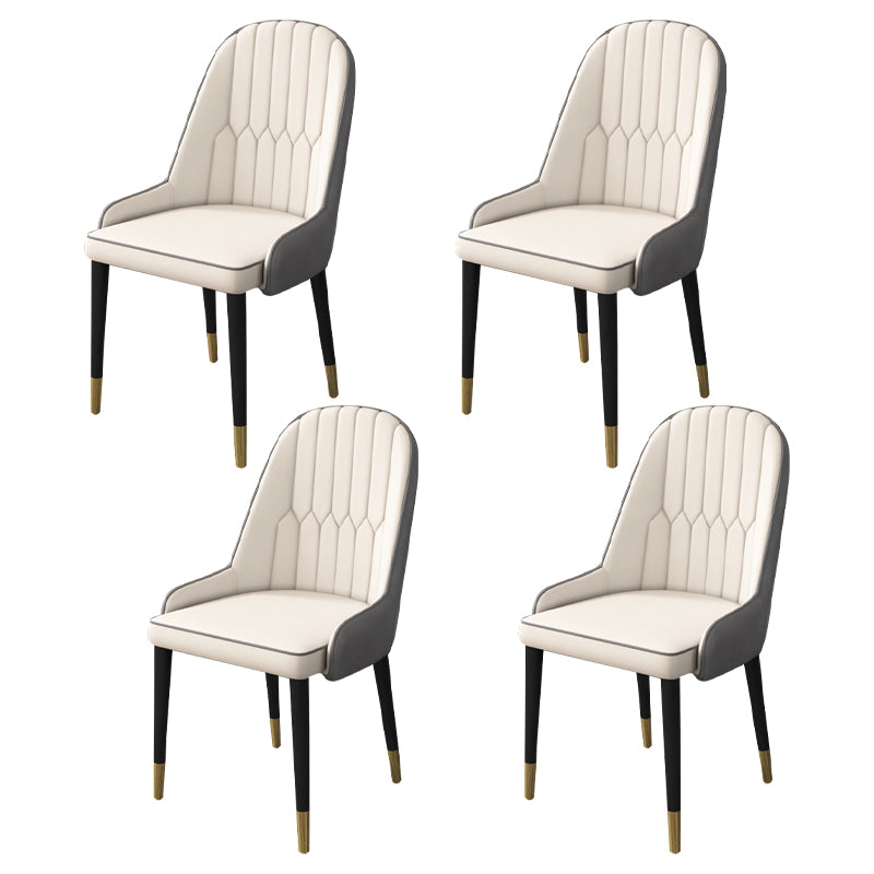 Inicio Sillón escandinavo Silla de comedor tapizada con respaldo Parsons de metal