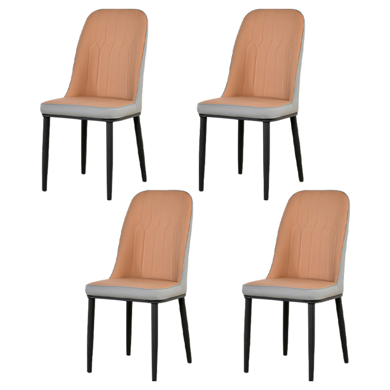 Ensemble de chaises scandinaves en métal, chaise d'appoint de cuisine à dossier solide (Ensemble de 4)