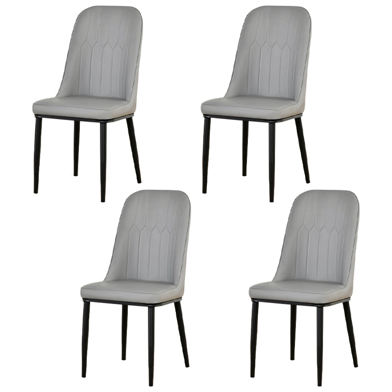 Ensemble de chaises scandinaves en métal, chaise d'appoint de cuisine à dossier solide (Ensemble de 4)