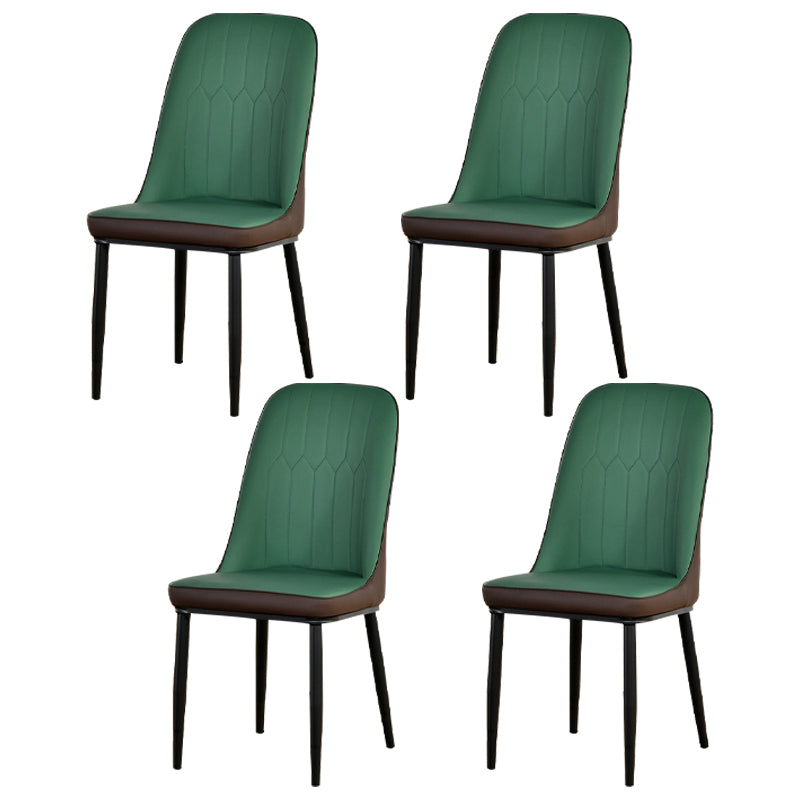 Ensemble de chaises scandinaves en métal, chaise d'appoint de cuisine à dossier solide (Ensemble de 4)