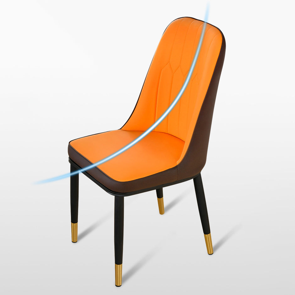 Juego de sillas de metal escandinavo, silla auxiliar de comedor con respaldo sólido de cocina (juego de 4)
