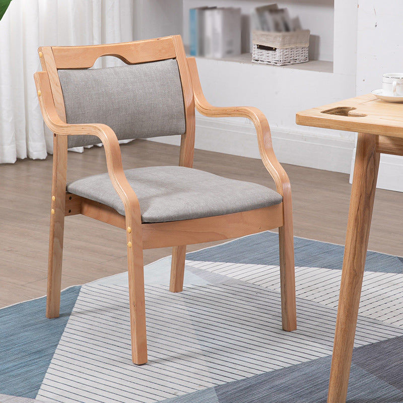 Sillas de madera maciza de estilo contemporáneo, juego de sillones de comedor con respaldo abierto para cocina