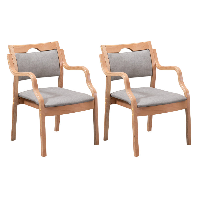 Sillas de madera maciza de estilo contemporáneo, juego de sillones de comedor con respaldo abierto para cocina