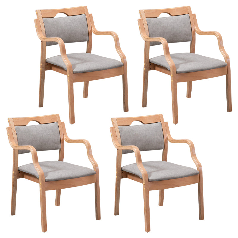 Sillas de madera maciza de estilo contemporáneo, juego de sillones de comedor con respaldo abierto para cocina