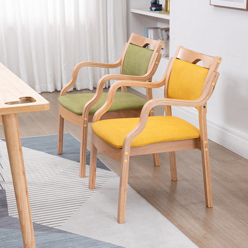 Sillas de madera maciza de estilo contemporáneo, juego de sillones de comedor con respaldo abierto para cocina