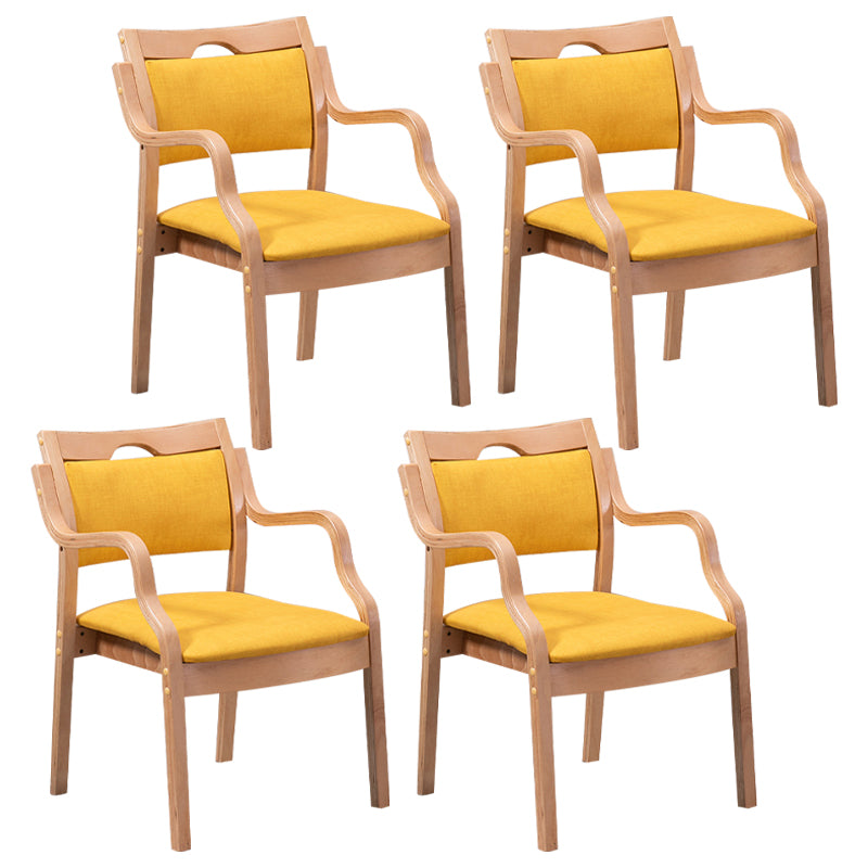 Sillas de madera maciza de estilo contemporáneo, juego de sillones de comedor con respaldo abierto para cocina