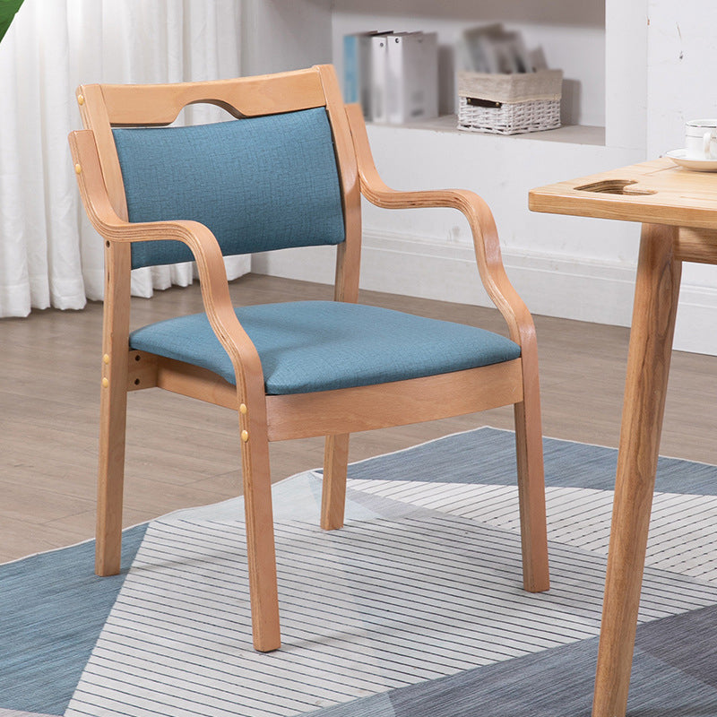 Sillas de madera maciza de estilo contemporáneo, juego de sillones de comedor con respaldo abierto para cocina