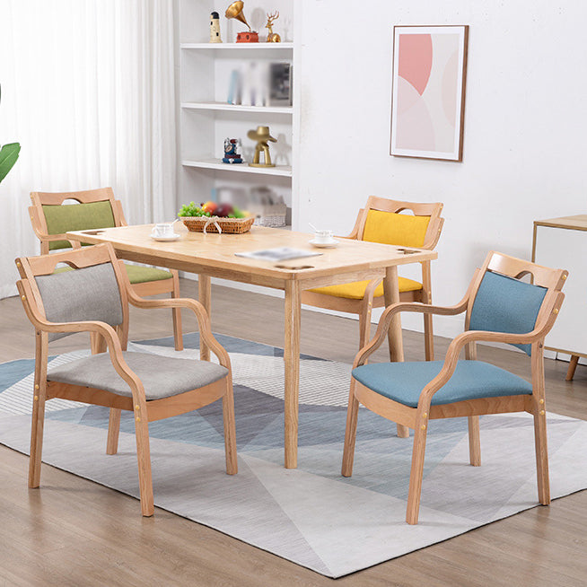 Sillas de madera maciza de estilo contemporáneo, juego de sillones de comedor con respaldo abierto para cocina