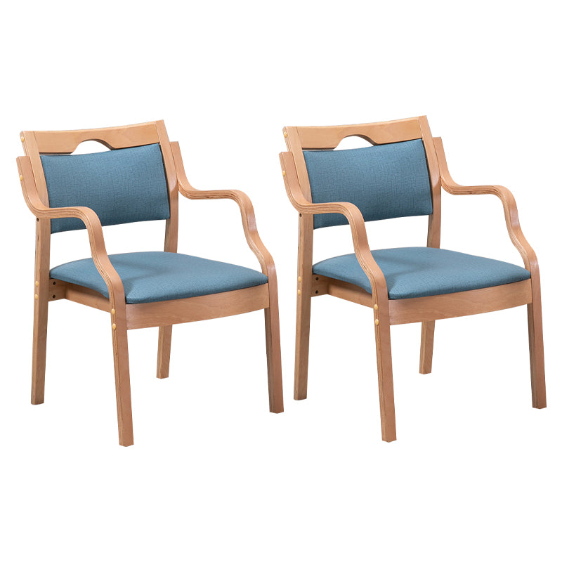 Sillas de madera maciza de estilo contemporáneo, juego de sillones de comedor con respaldo abierto para cocina
