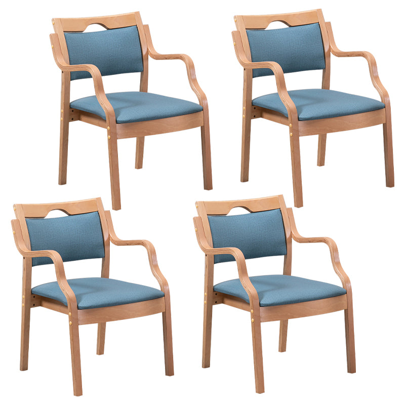 Sillas de madera maciza de estilo contemporáneo, juego de sillones de comedor con respaldo abierto para cocina