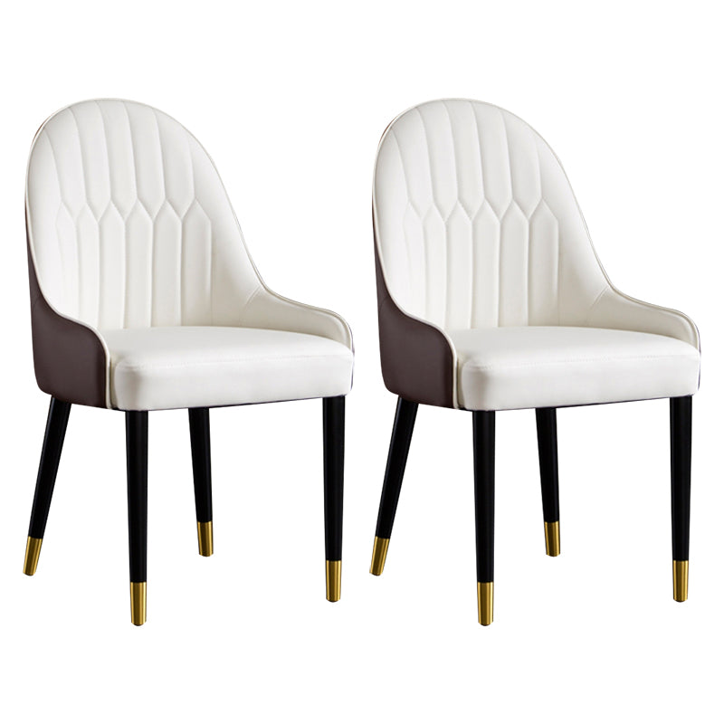Chaises de salle à manger de style glamour nordique, chaise d'appoint avec accoudoirs en métal pour cuisine (Ensemble de 2)