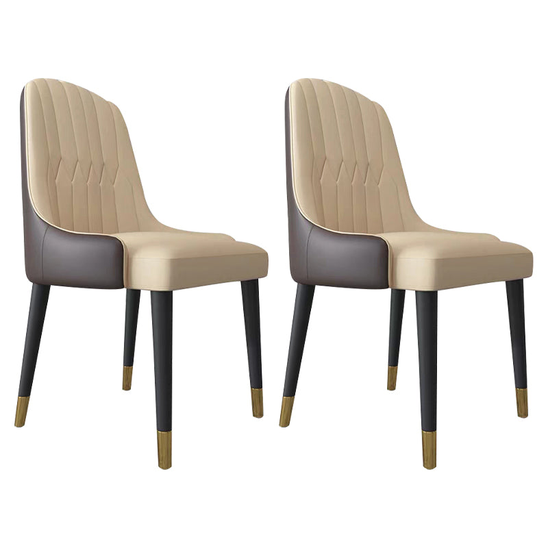 Chaises de salle à manger de style glamour nordique, chaise d'appoint avec accoudoirs en métal pour cuisine (Ensemble de 2)