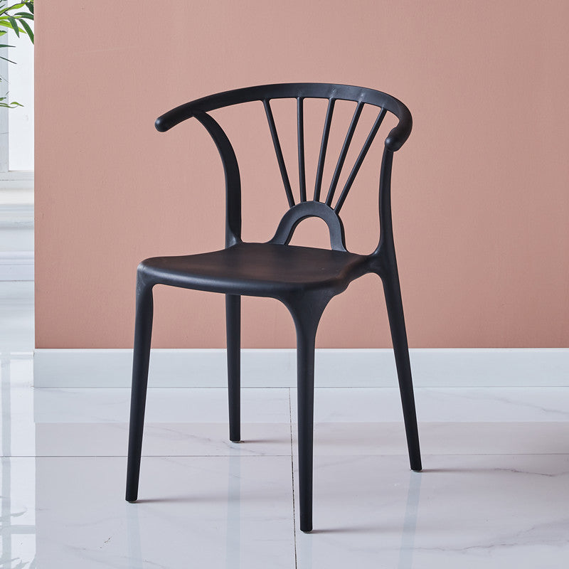 Silla lateral de plástico moderna para interiores y exteriores, silla apilable sin brazos Wishbone