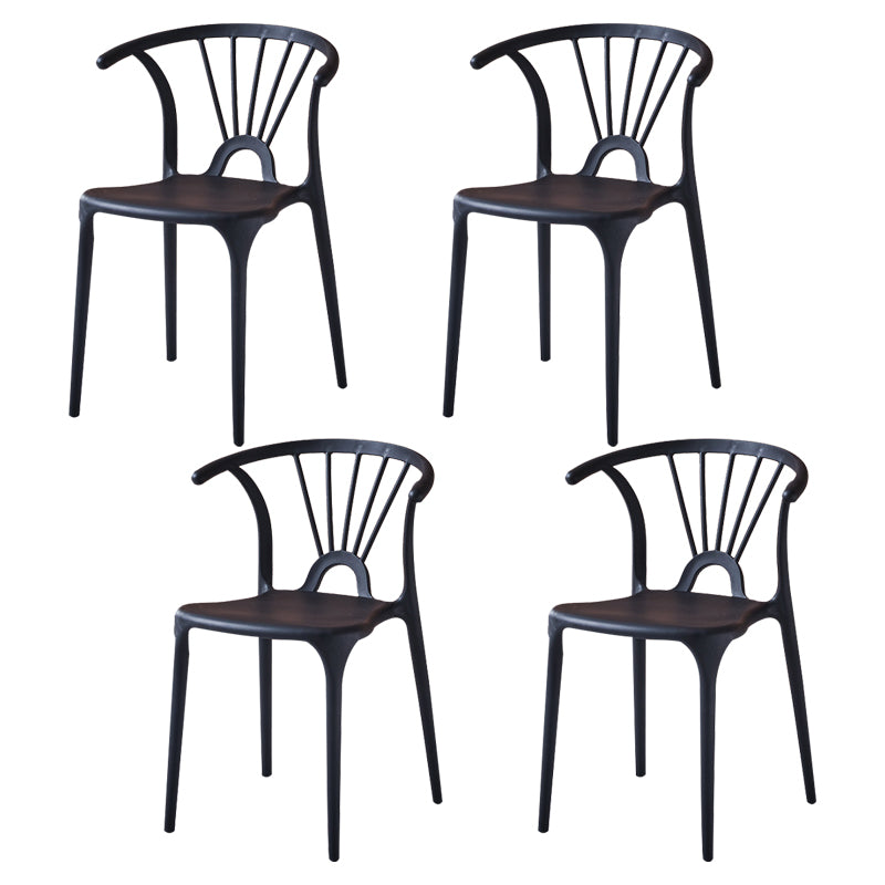 Silla lateral de plástico moderna para interiores y exteriores, silla apilable sin brazos Wishbone