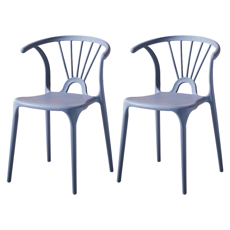Silla lateral de plástico moderna para interiores y exteriores, silla apilable sin brazos Wishbone
