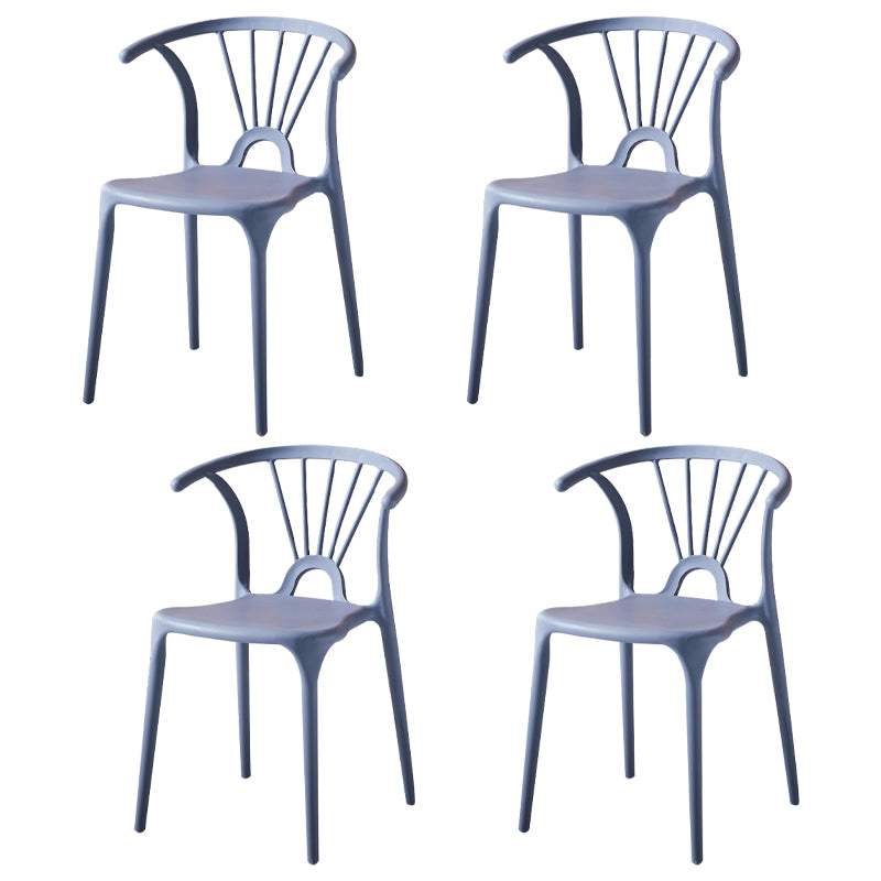 Silla lateral de plástico moderna para interiores y exteriores, silla apilable sin brazos Wishbone
