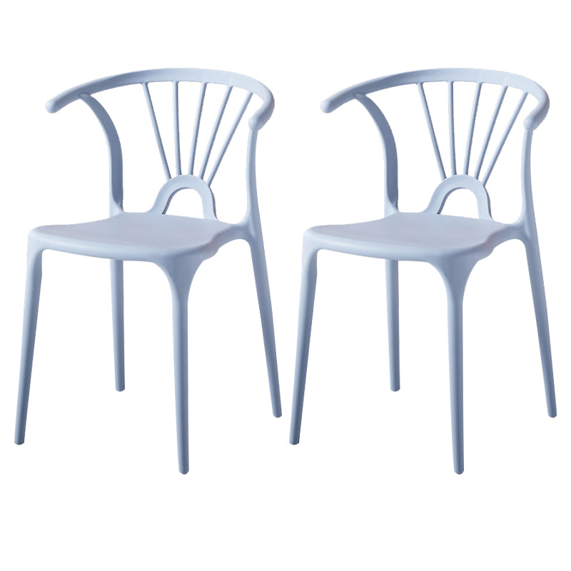 Silla lateral de plástico moderna para interiores y exteriores, silla apilable sin brazos Wishbone