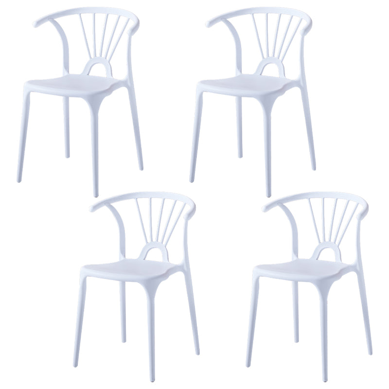 Silla lateral de plástico moderna para interiores y exteriores, silla apilable sin brazos Wishbone