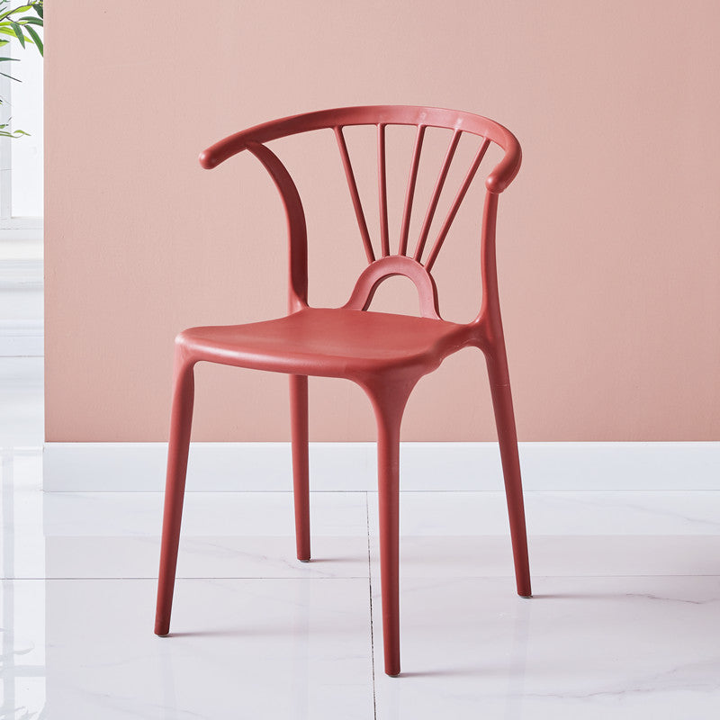 Silla lateral de plástico moderna para interiores y exteriores, silla apilable sin brazos Wishbone