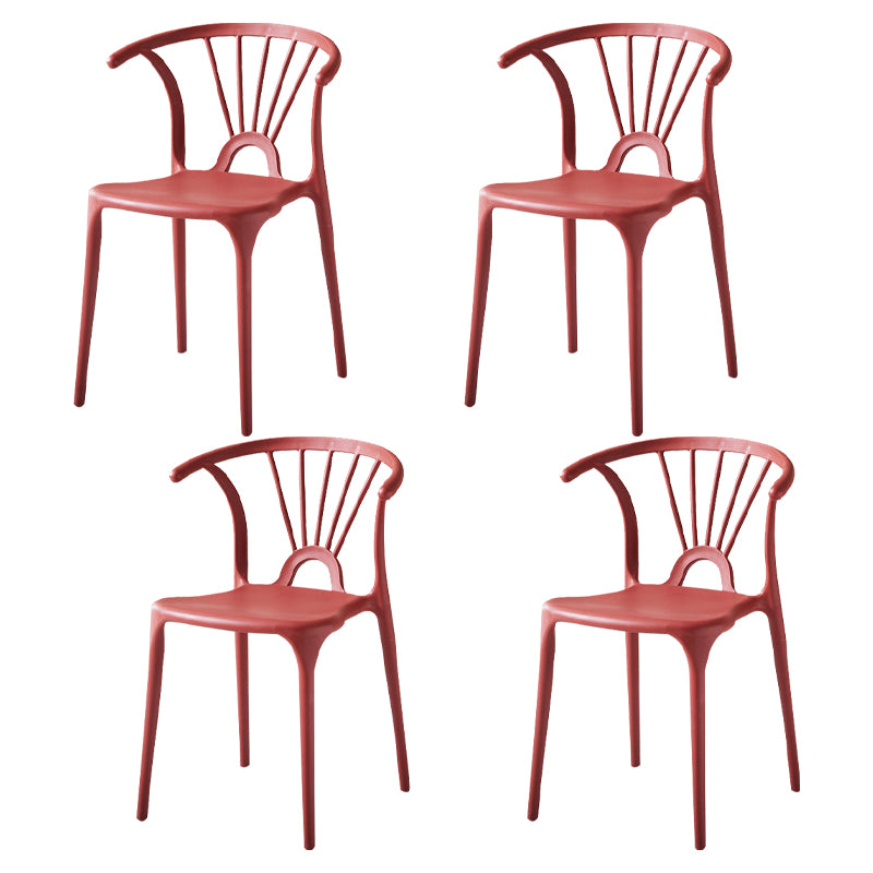 Silla lateral de plástico moderna para interiores y exteriores, silla apilable sin brazos Wishbone