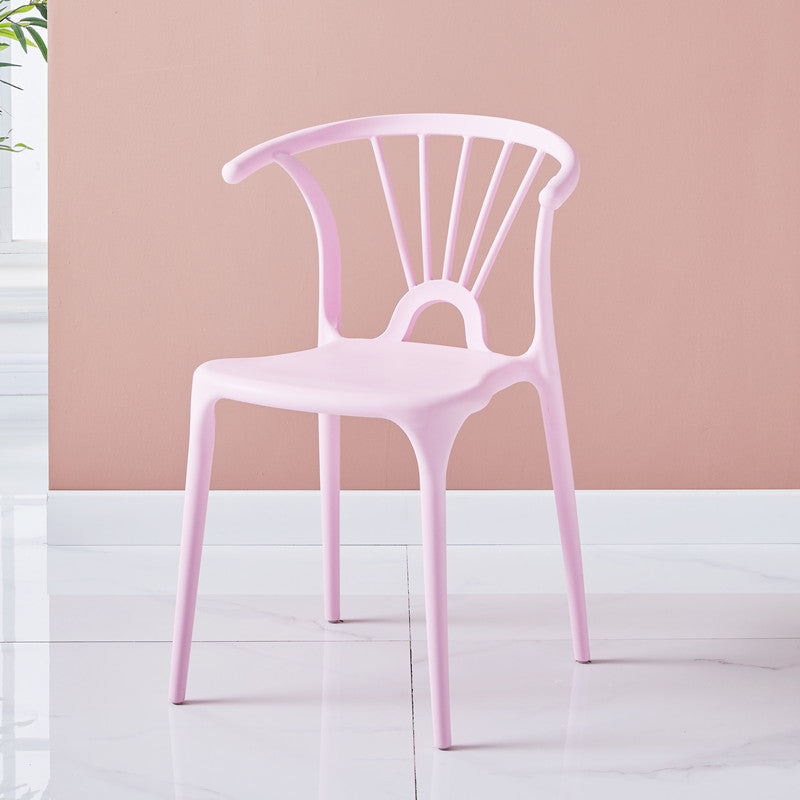 Chaise d'appoint en plastique intérieure et extérieure moderne, chaise empilable sans accoudoirs