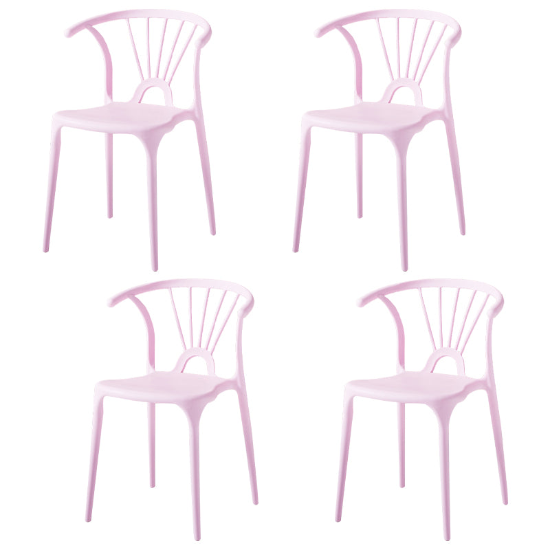 Silla lateral de plástico moderna para interiores y exteriores, silla apilable sin brazos Wishbone