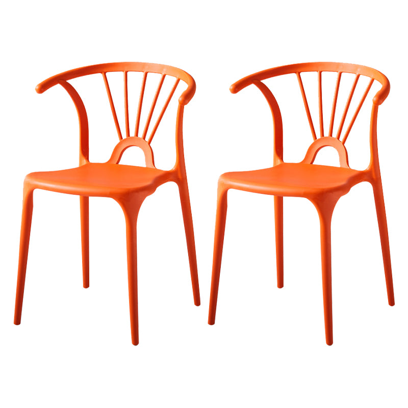 Silla lateral de plástico moderna para interiores y exteriores, silla apilable sin brazos Wishbone