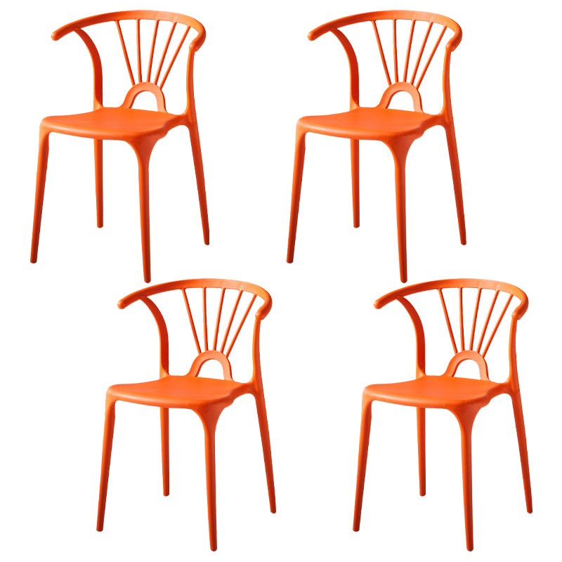 Silla lateral de plástico moderna para interiores y exteriores, silla apilable sin brazos Wishbone