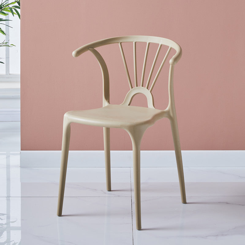 Chaise d'appoint en plastique intérieure et extérieure moderne, chaise empilable sans accoudoirs