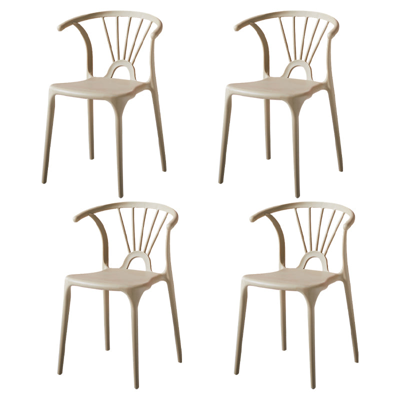 Silla lateral de plástico moderna para interiores y exteriores, silla apilable sin brazos Wishbone