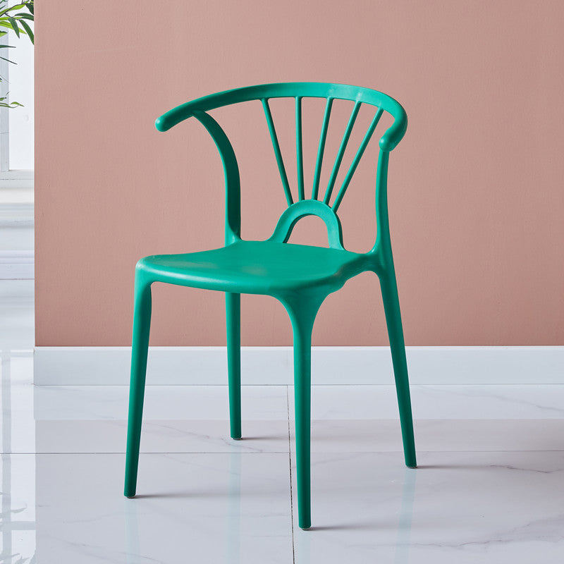 Chaise d'appoint en plastique intérieure et extérieure moderne, chaise empilable sans accoudoirs