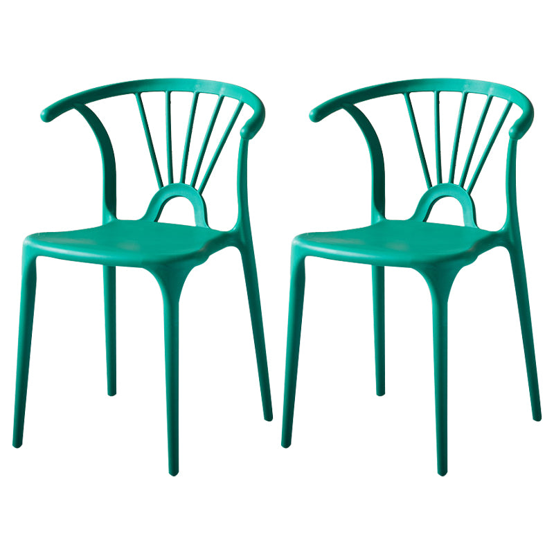 Silla lateral de plástico moderna para interiores y exteriores, silla apilable sin brazos Wishbone