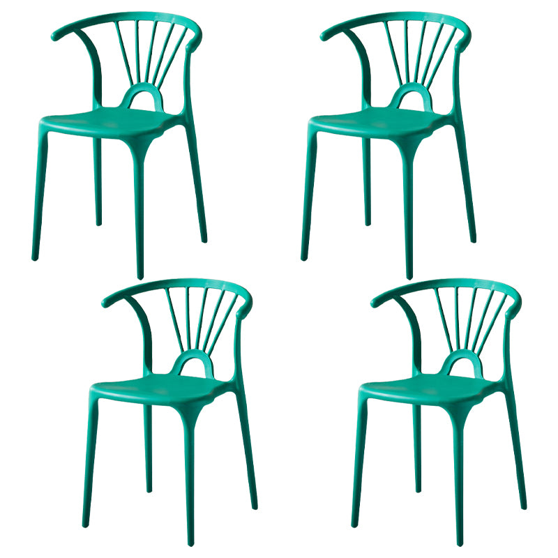 Silla lateral de plástico moderna para interiores y exteriores, silla apilable sin brazos Wishbone