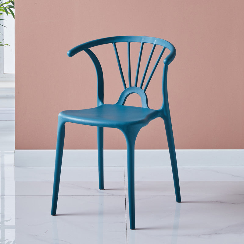 Silla lateral de plástico moderna para interiores y exteriores, silla apilable sin brazos Wishbone