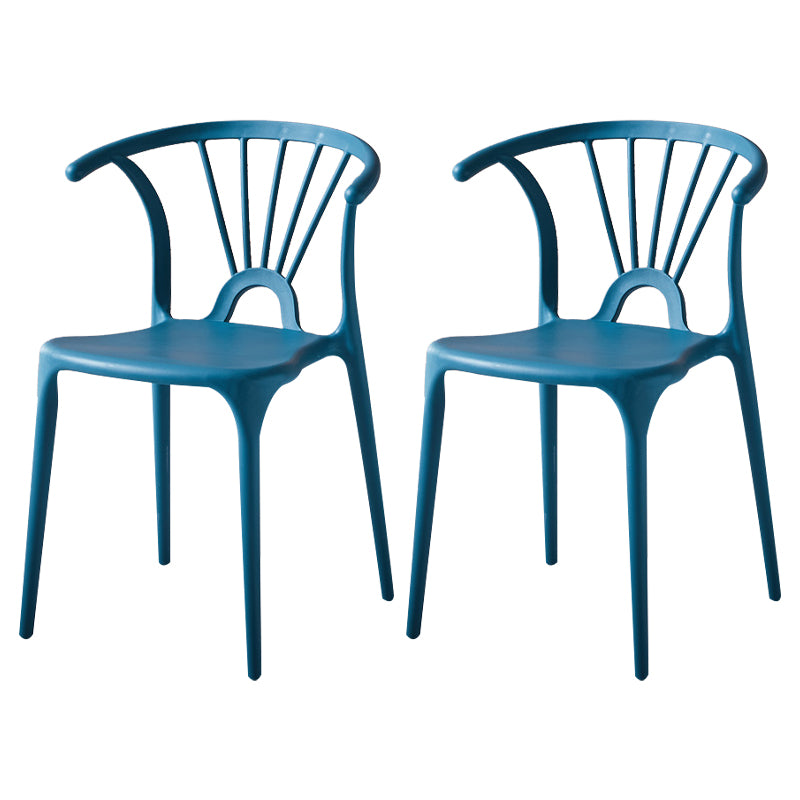 Silla lateral de plástico moderna para interiores y exteriores, silla apilable sin brazos Wishbone