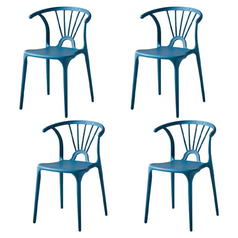 Silla lateral de plástico moderna para interiores y exteriores, silla apilable sin brazos Wishbone