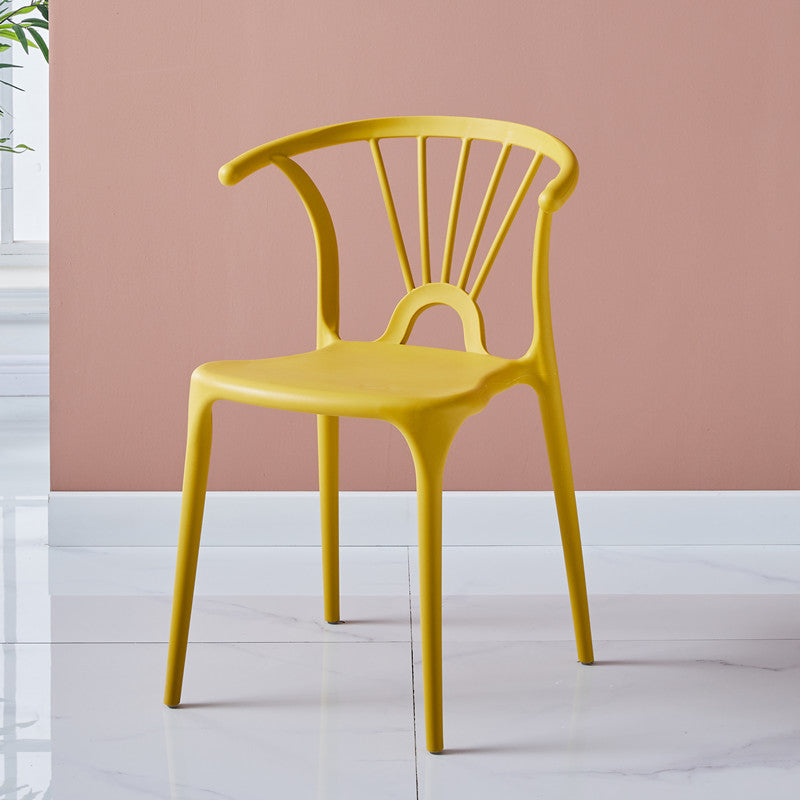 Silla lateral de plástico moderna para interiores y exteriores, silla apilable sin brazos Wishbone