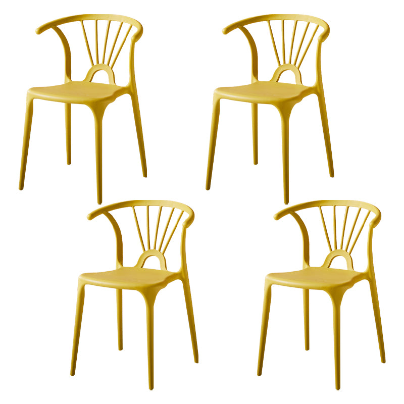 Silla lateral de plástico moderna para interiores y exteriores, silla apilable sin brazos Wishbone