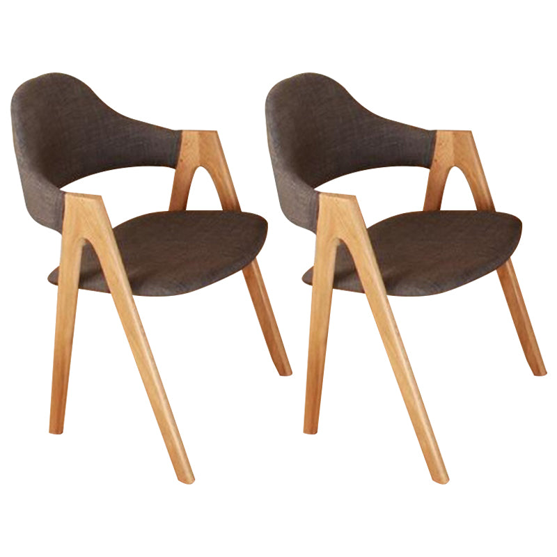 Fauteuil de salle à manger moderne, fauteuils rembourrés avec pieds en bois (Ensemble de 2)